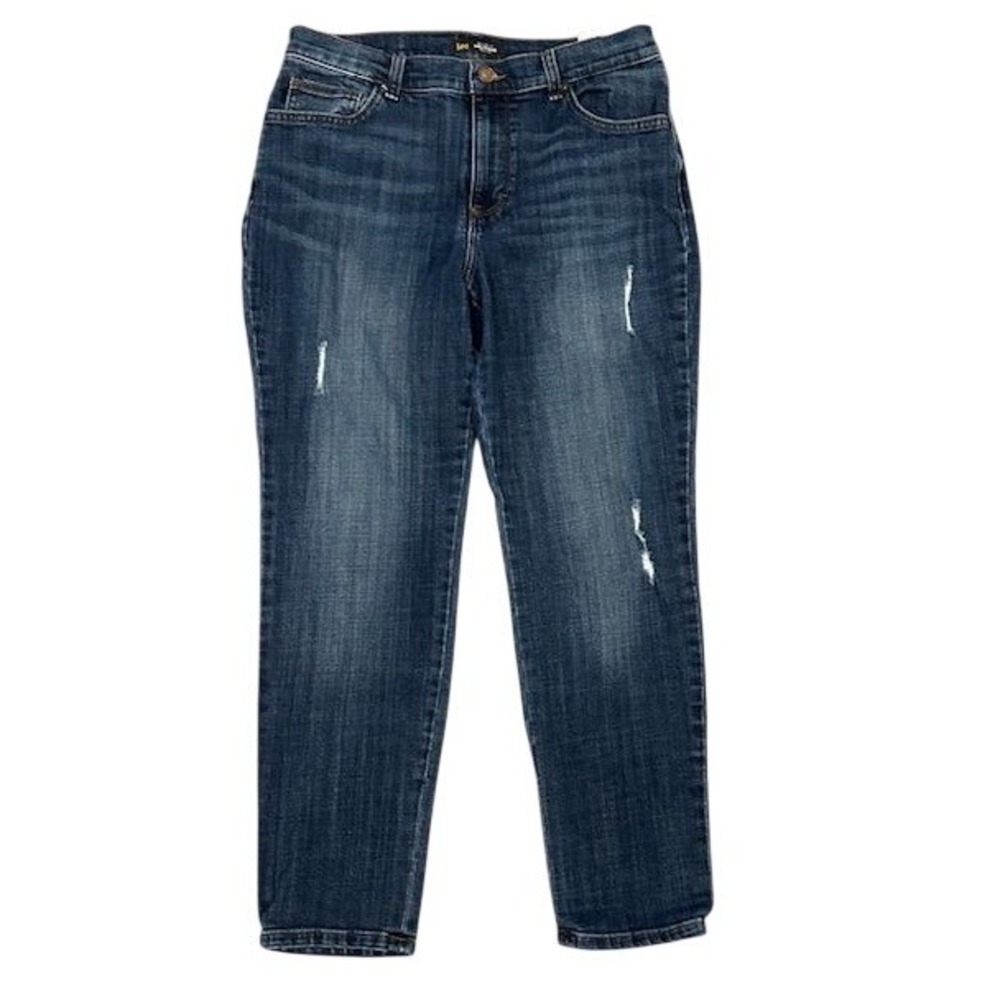 Lee Relaxed Fit Girlfriend Mid-Rise Women's Distressed Jeans Size 10M